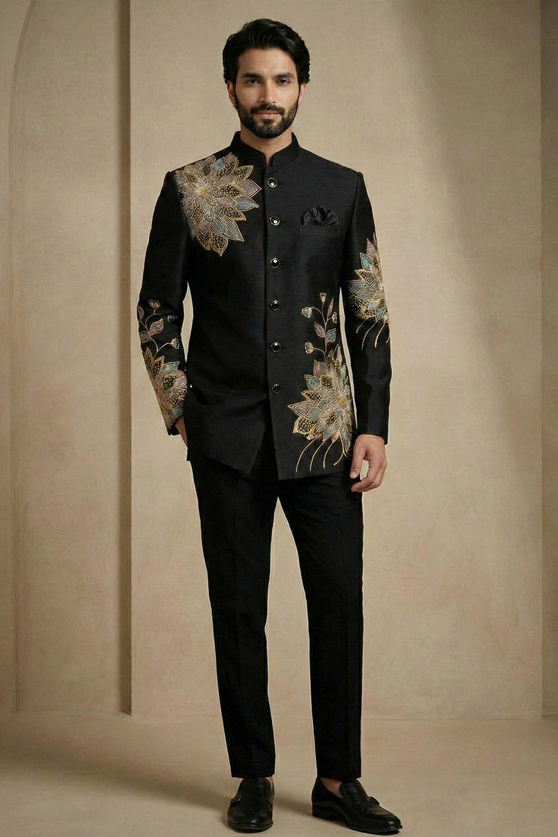 Royal Black Jodhpuri Suit for Men | Premium Readymade Ethnic Wear RTI