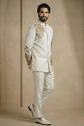 Classic White Jodhpuri with Embroidered Work – Men’s Wear RTI