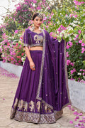 Festive Outfit – Purple Elephant Embroidered Lehenga & Choli RTI