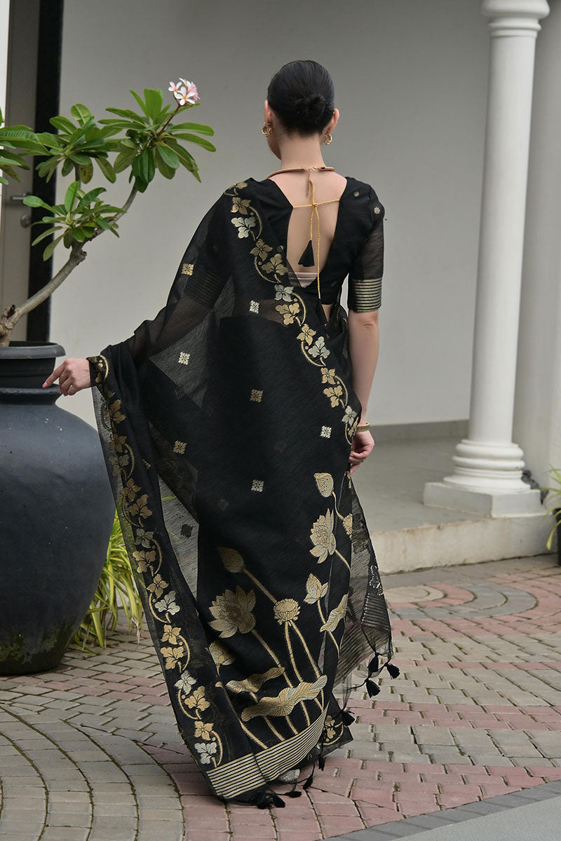 Classic Festive wear Saree UK | Traditional Floral Woven Saree RTI