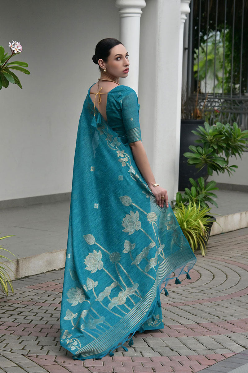 Classic Festive wear Saree UK | Traditional Floral Woven Saree RTI