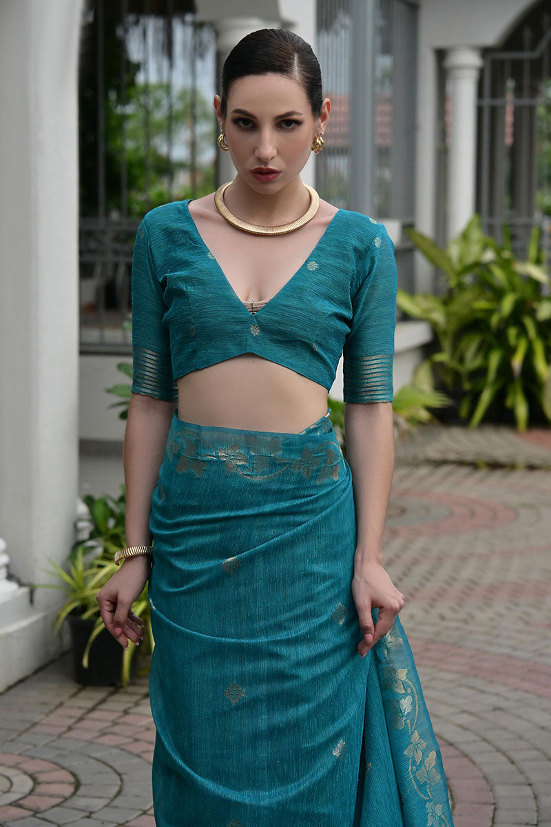 Classic Festive wear Saree UK | Traditional Floral Woven Saree RTI