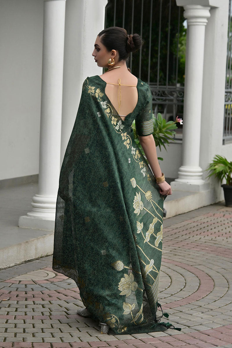 Classic Festive wear Saree UK | Traditional Floral Woven Saree RTI