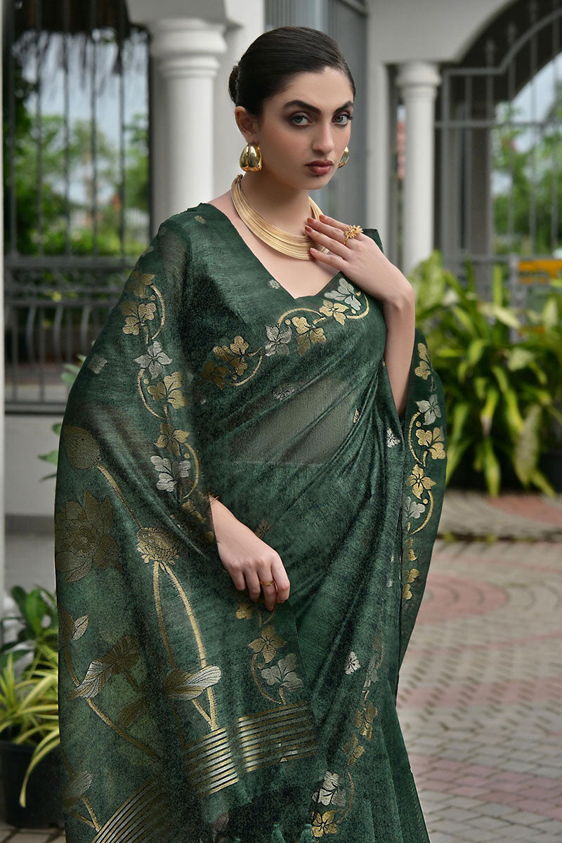 Classic Festive wear Saree UK | Traditional Floral Woven Saree RTI