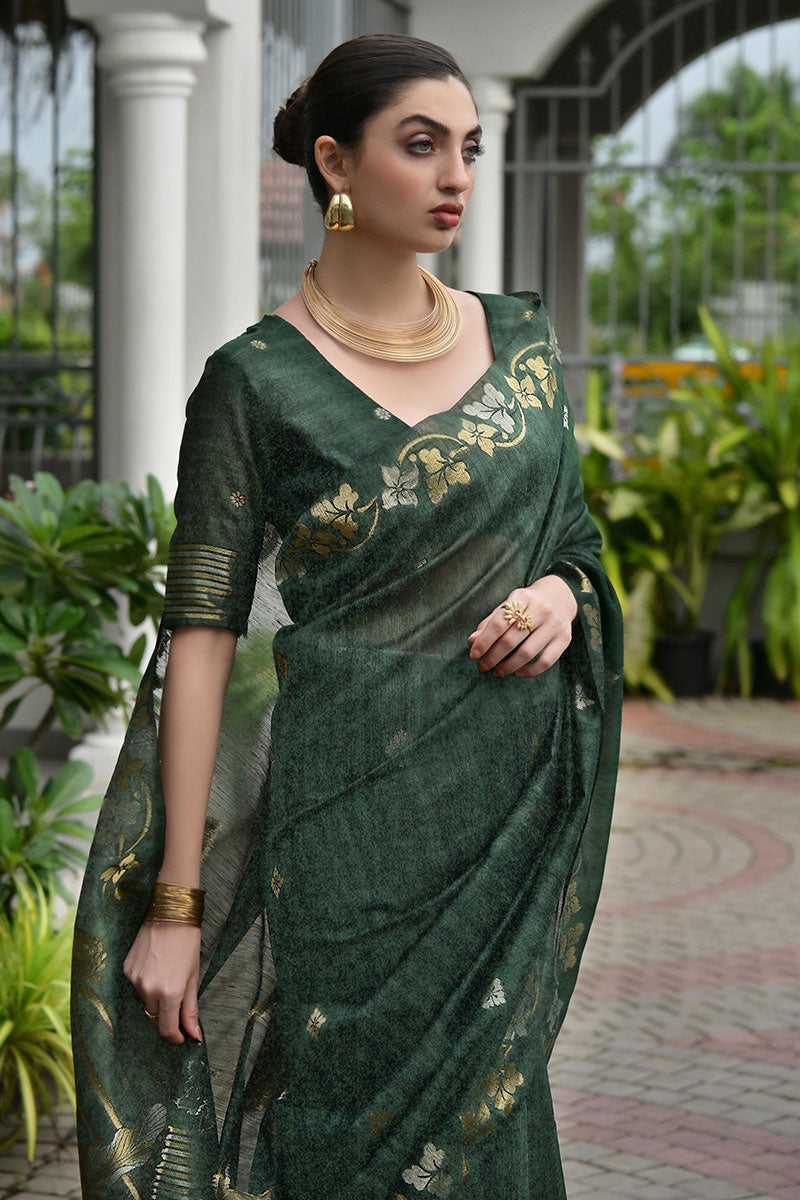Classic Festive wear Saree UK | Traditional Floral Woven Saree RTI