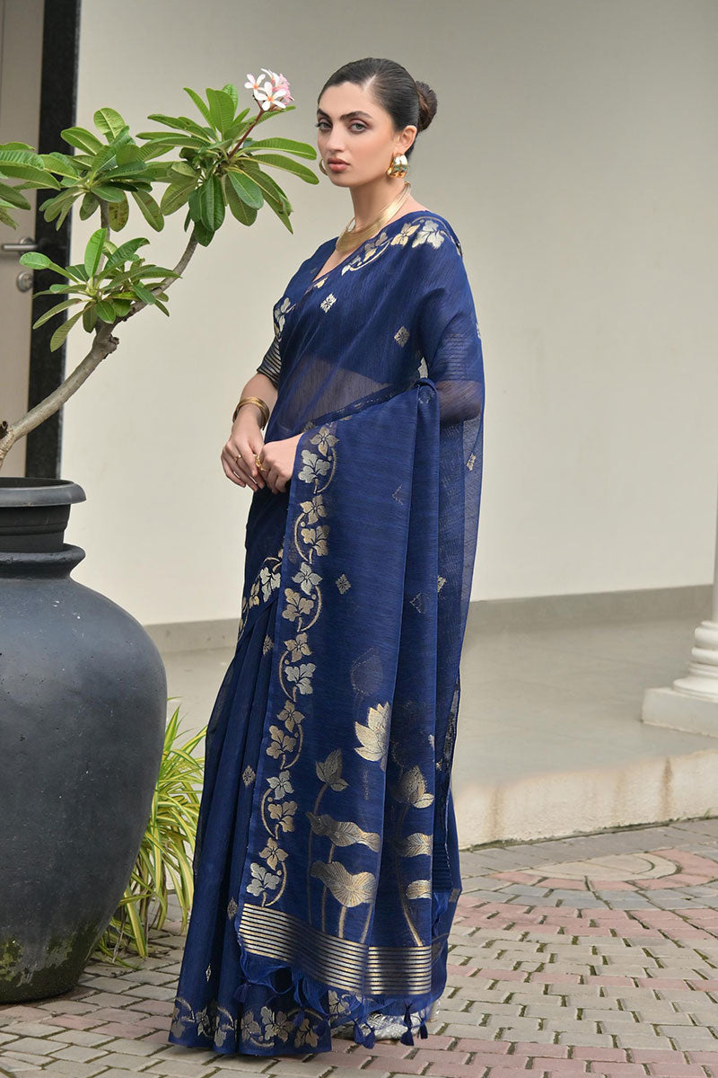 Classic Festive wear Saree UK | Traditional Floral Woven Saree RTI