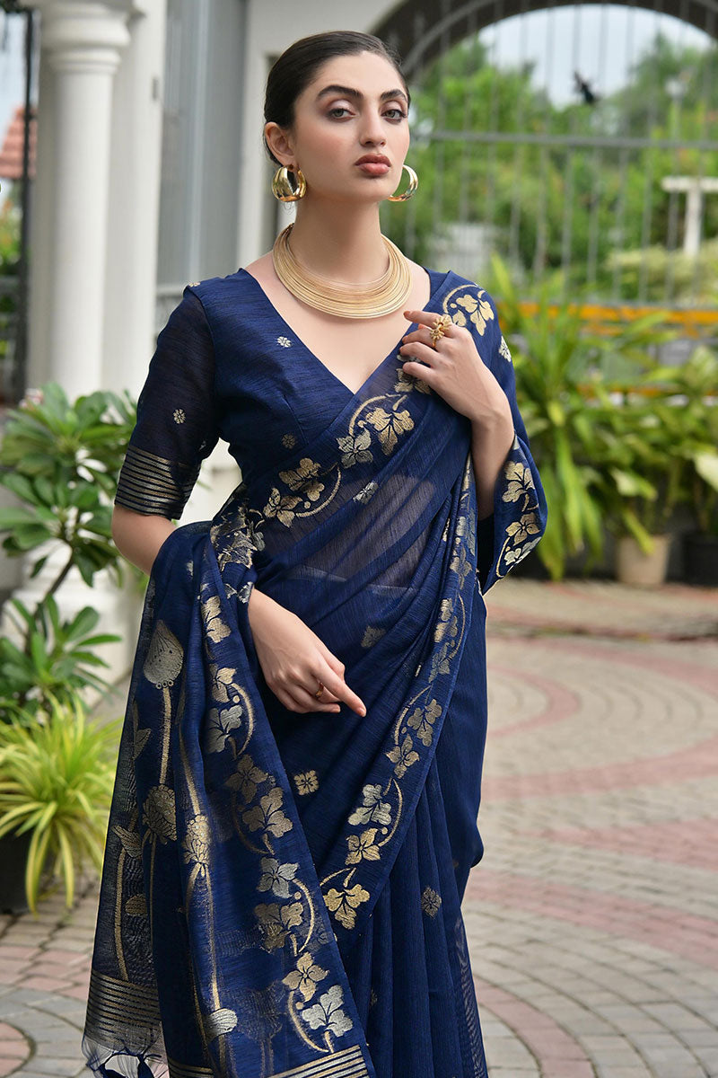 Classic Festive wear Saree UK | Traditional Floral Woven Saree RTI