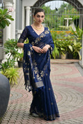 Classic Festive wear Saree UK | Traditional Floral Woven Saree RTI