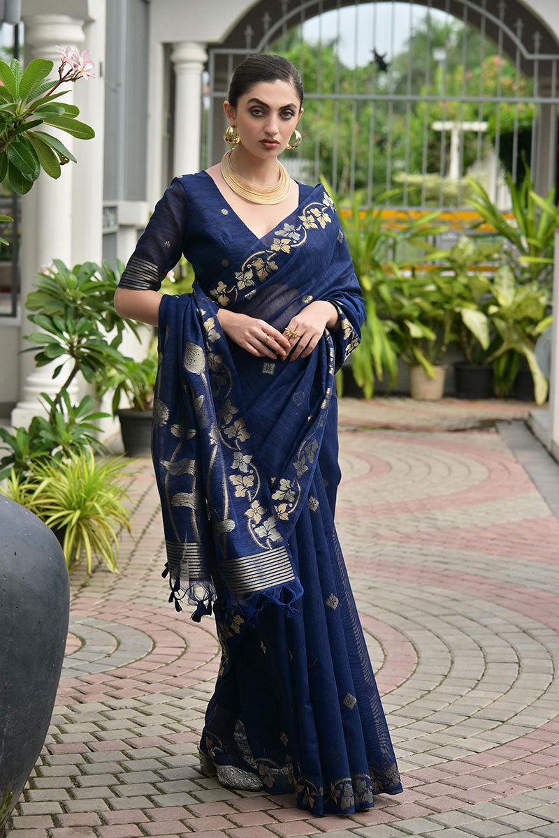 Classic Festive wear Saree UK | Traditional Floral Woven Saree RTI