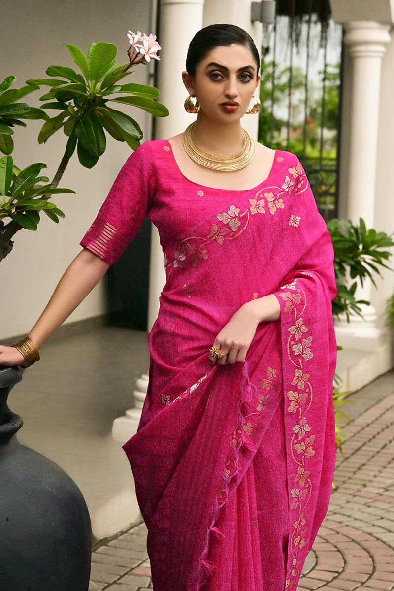 Classic Festive wear Saree UK | Traditional Floral Woven Saree RTI