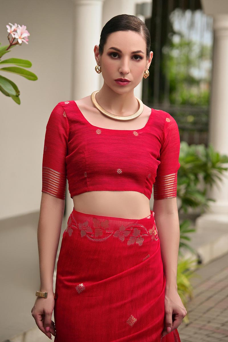 Classic Festive wear Saree UK | Traditional Floral Woven Saree RTI