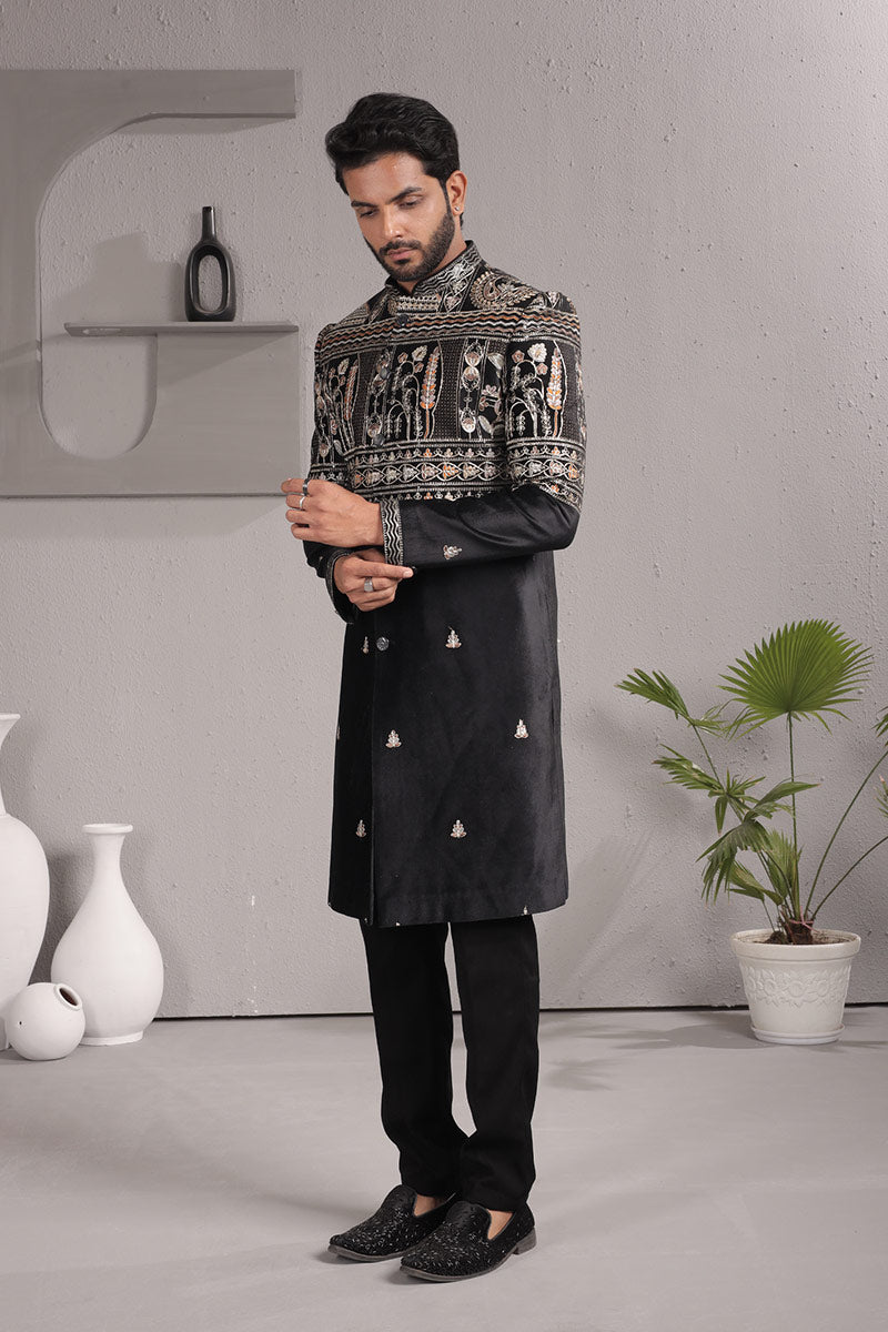 Designer Black Indo-Western Set Set | Ethnic Wear RTI