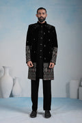 Luxury Black Embroidered Indo-Western Suit Set | Festive wear RTI