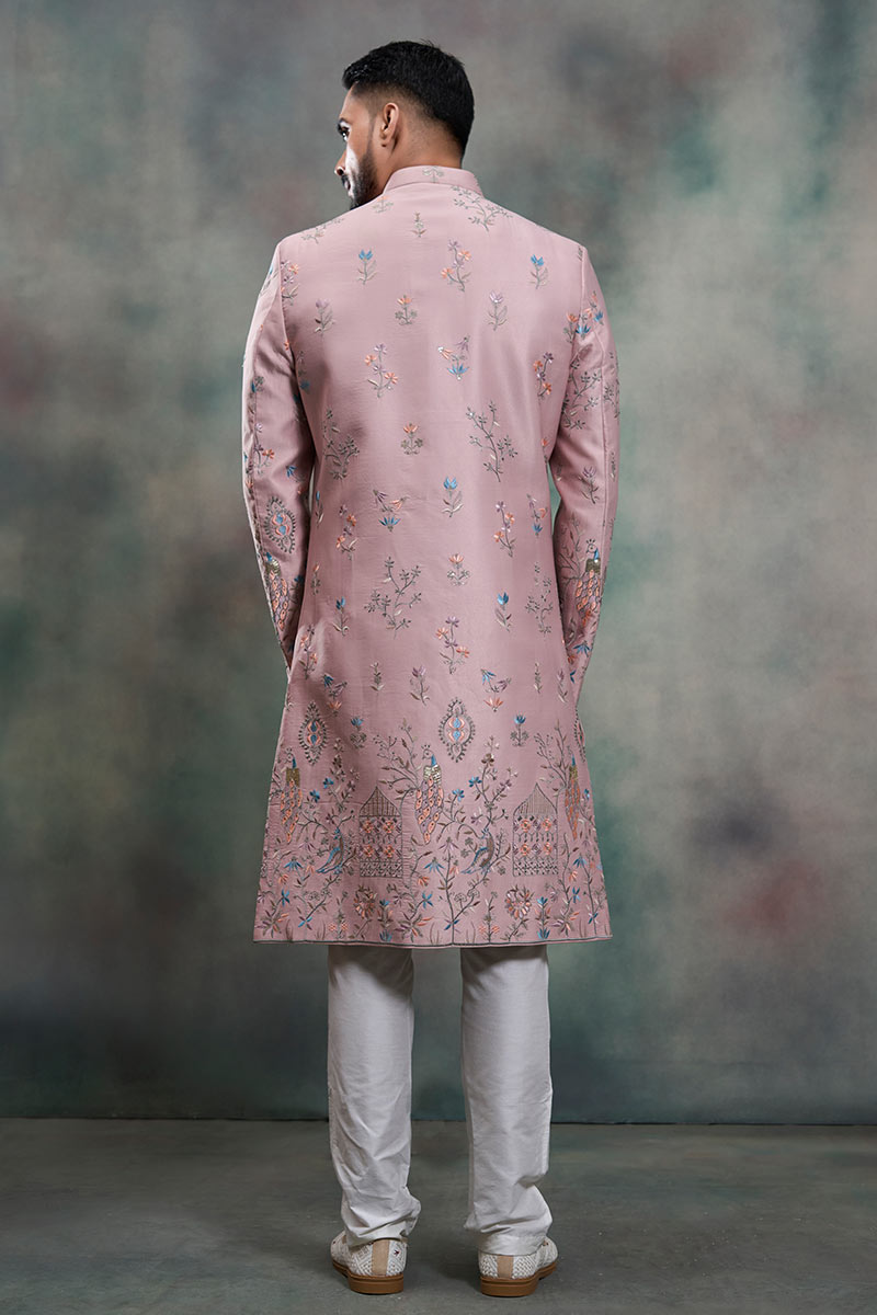 Elite Pink Designer Indo-Western Sherwani Set RTI