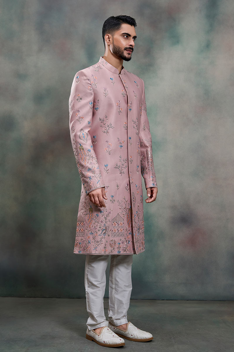 Elite Pink Designer Indo-Western Sherwani Set RTI