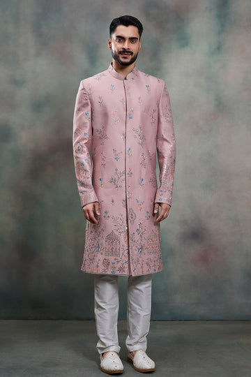 Elite Pink Designer Indo-Western Sherwani Set RTI