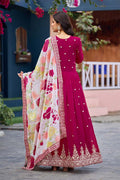 Pink Ethnic Georgette Gown with Dupatta – Women’s Indian Outfit RTI