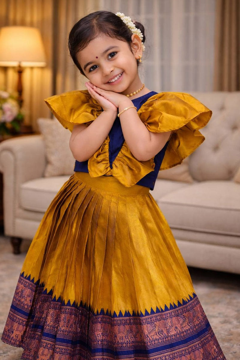 Princess Heritage – Mustard Lehenga Set | Kids Festive Wear RTI