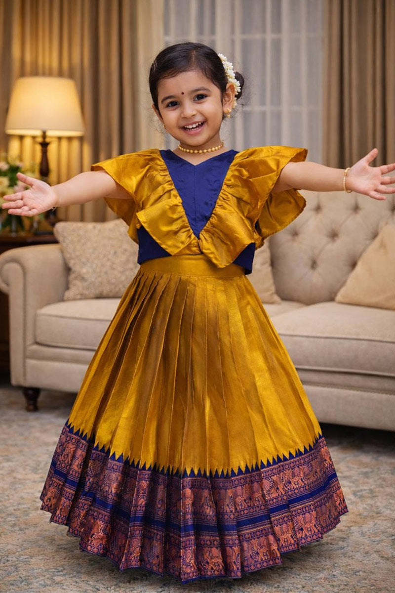 Princess Heritage – Mustard Lehenga Set | Kids Festive Wear RTI