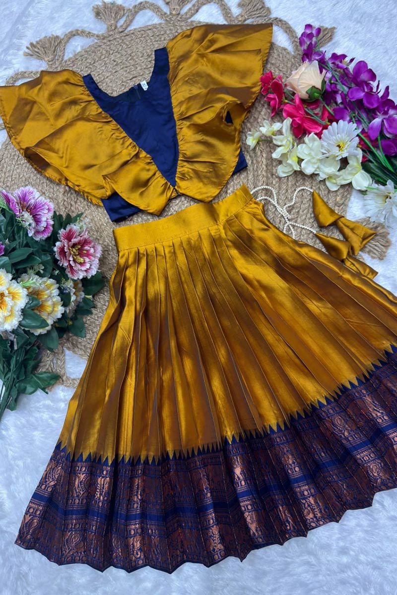 Princess Heritage – Mustard Lehenga Set | Kids Festive Wear RTI