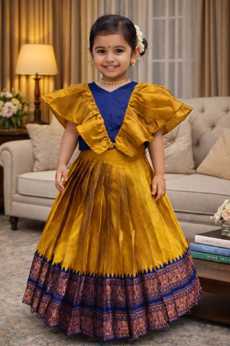 Princess Heritage – Mustard Lehenga Set | Kids Festive Wear RTI