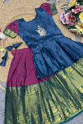 Temple Garden – Classic Girls Lehenga Set | Purple & Teal Lehenga Set RTI