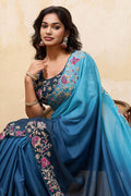 Premium Multi Color Festive Saree UK | Embroidered Floral Border & Elegant Pallu RTI