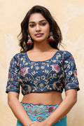 Premium Multi Color Festive Saree UK | Embroidered Floral Border & Elegant Pallu RTI