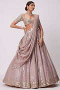 Ash Pink Ethnic Lehenga Set UK | Hand Embroidered Festive Outfit RTI