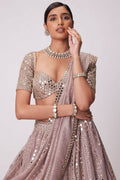 Ash Pink Ethnic Lehenga Set UK | Hand Embroidered Festive Outfit RTI