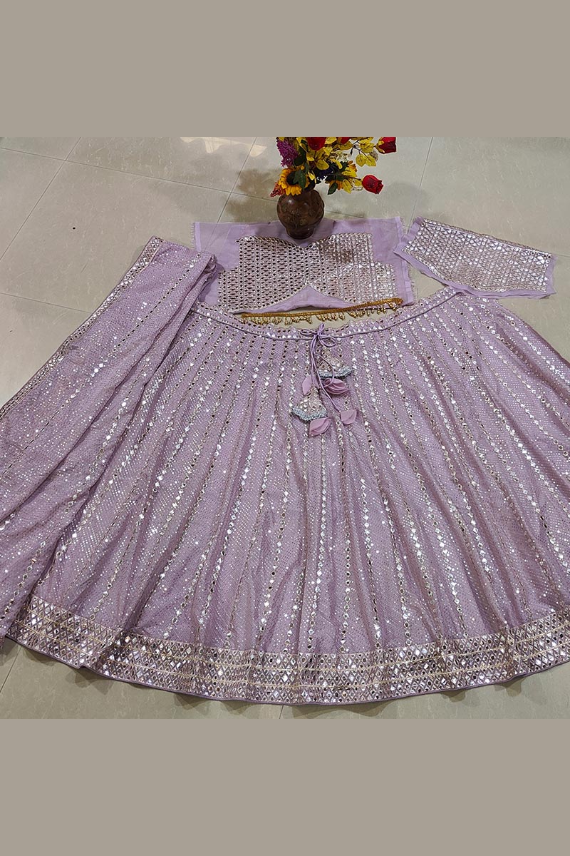 Ash Pink Ethnic Lehenga Set UK | Hand Embroidered Festive Outfit RTI
