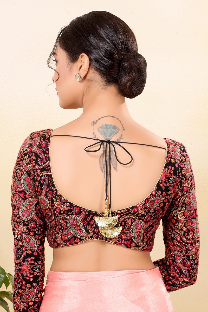 Festive Saree Blouse UK | Multi color Printed Ready-Made Blouse RTI