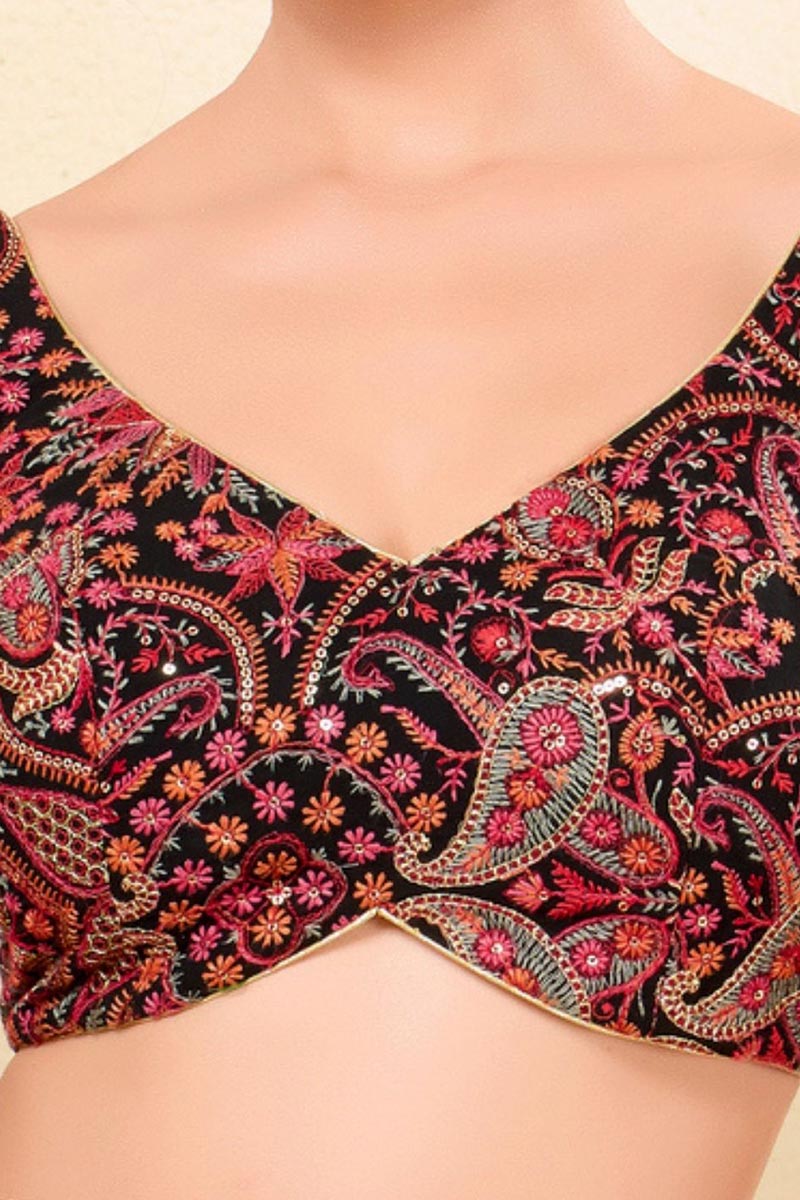 Festive Saree Blouse UK | Multi color Printed Ready-Made Blouse RTI