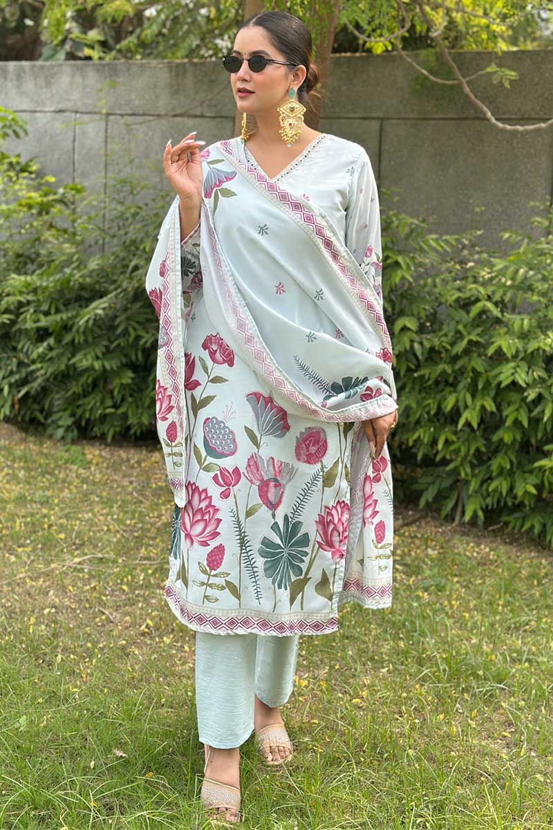 Sky Blue Churidar Set UK | Eid & Wedding Guest Outfit RTI