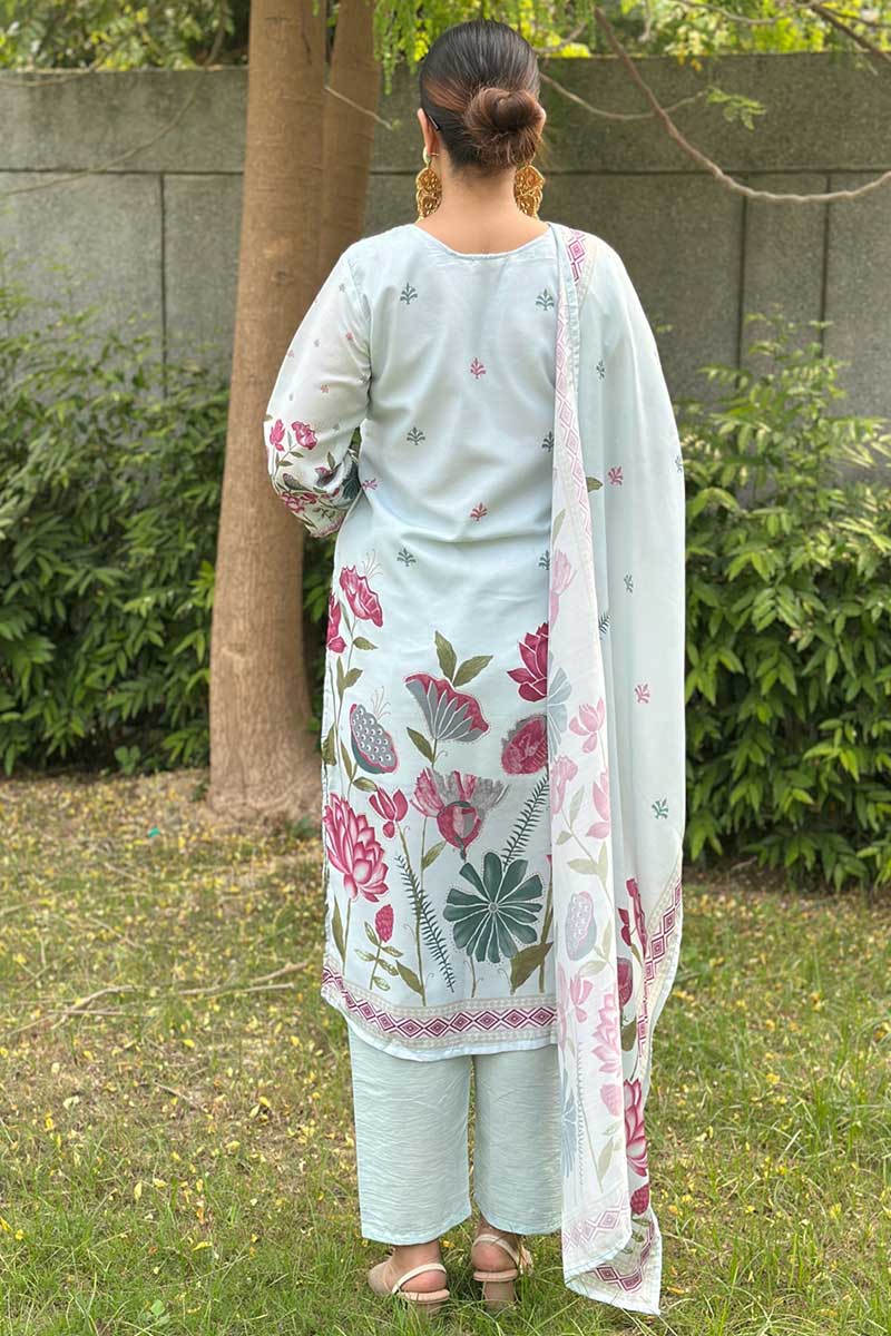 Sky Blue Churidar Set UK | Eid & Wedding Guest Outfit RTI