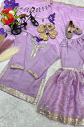 Lavender Girls Festive Sharara Set UK | Embroidered Floral Dupatta RTI