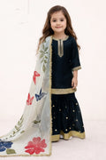 Navy Blue Girls Festive Sharara Set UK | Perfect for weddings & Eid Affordable RTI