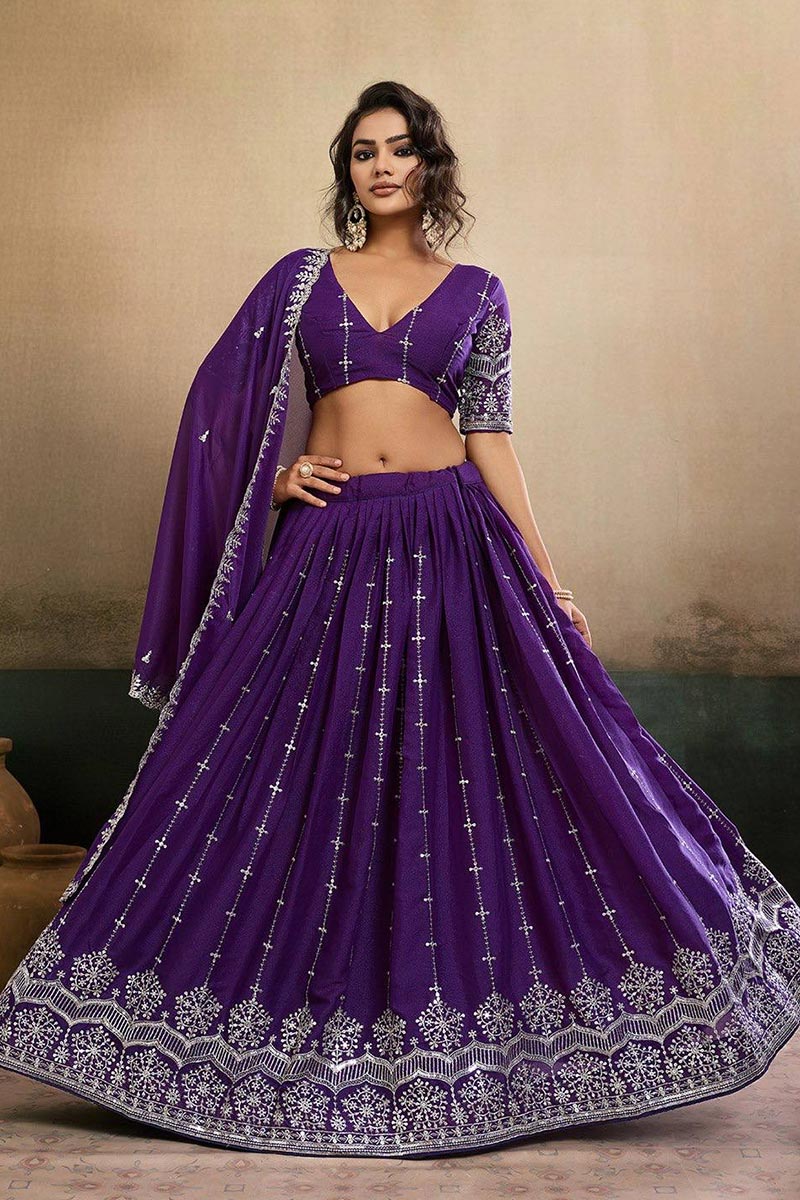 Purple Lehenga Choli UK | Heavy Embroidery & Designer Suit RTI