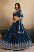 Teal Embroidered Lehenga Choli | Traditional & Party Wear UK RTI