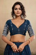 Teal Embroidered Lehenga Choli | Traditional & Party Wear UK RTI