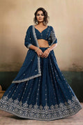 Teal Embroidered Lehenga Choli | Traditional & Party Wear UK RTI