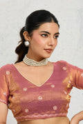 Pink Designer Saree UK | Floral Embroidered Border & Elegant Festive Pallu RTI