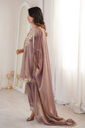 Purple Mirror Work UK | Embellished Kurta, Straight Pants & Sheer Dupatta RTI