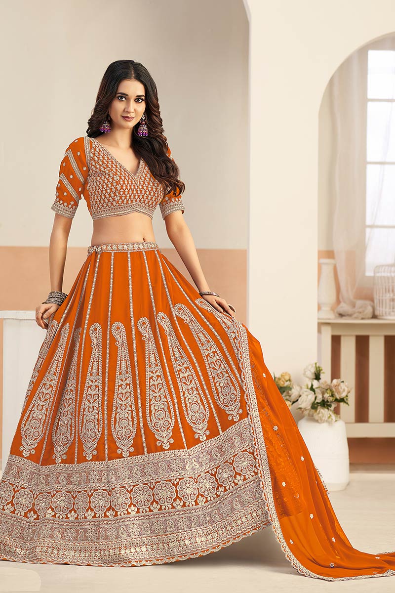 Premium Designer Lehenga UK | Heavy Embroidered Border RTI