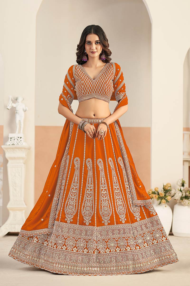 Premium Designer Lehenga UK | Heavy Embroidered Border RTI