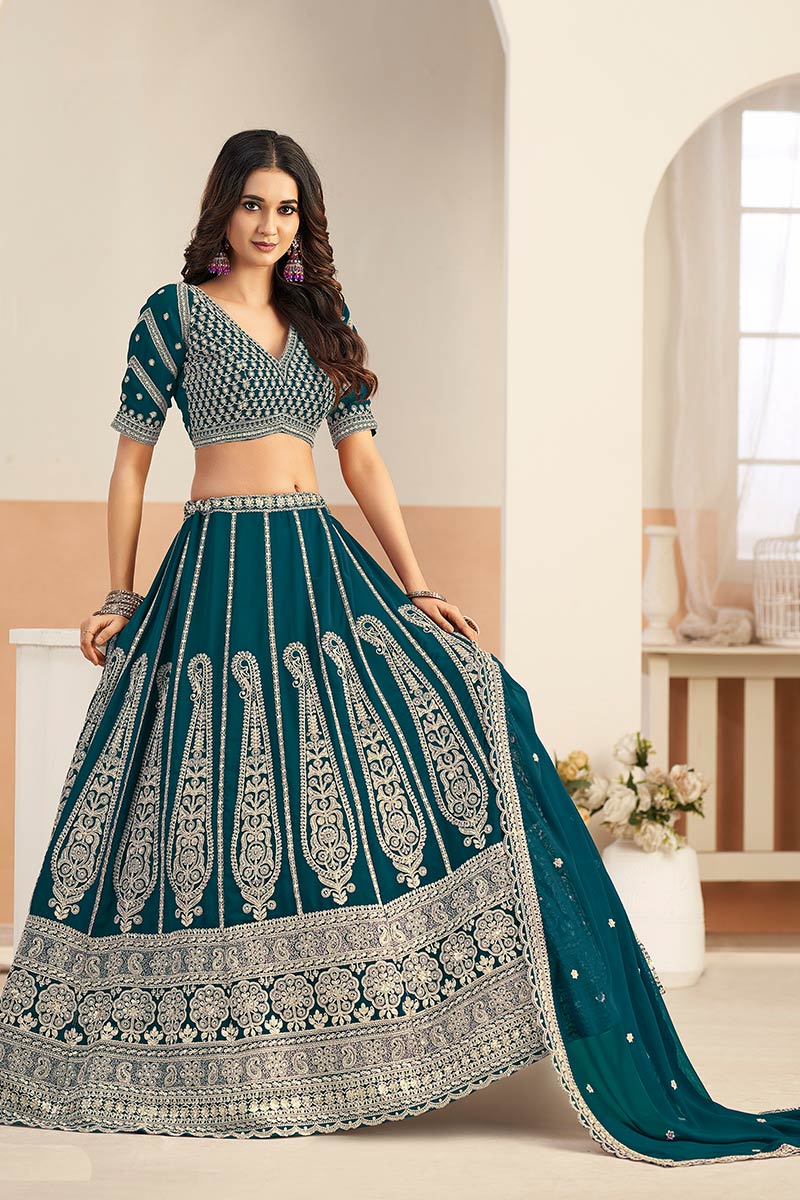 Premium Designer Lehenga UK | Heavy Embroidered Border RTI