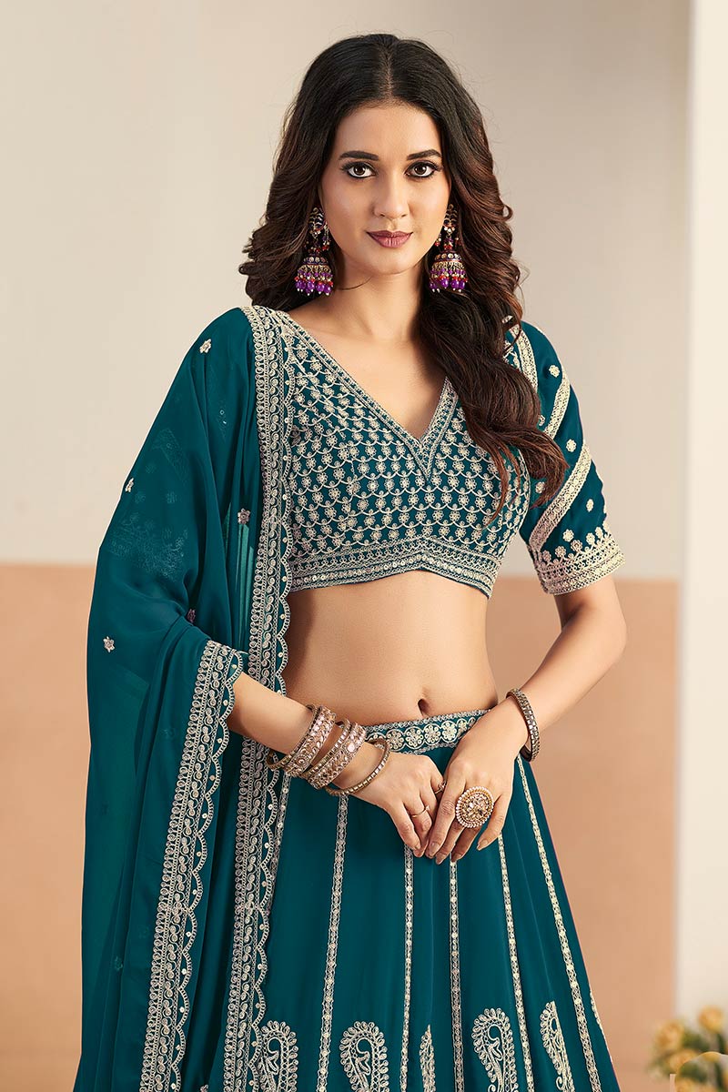 Premium Designer Lehenga UK | Heavy Embroidered Border RTI
