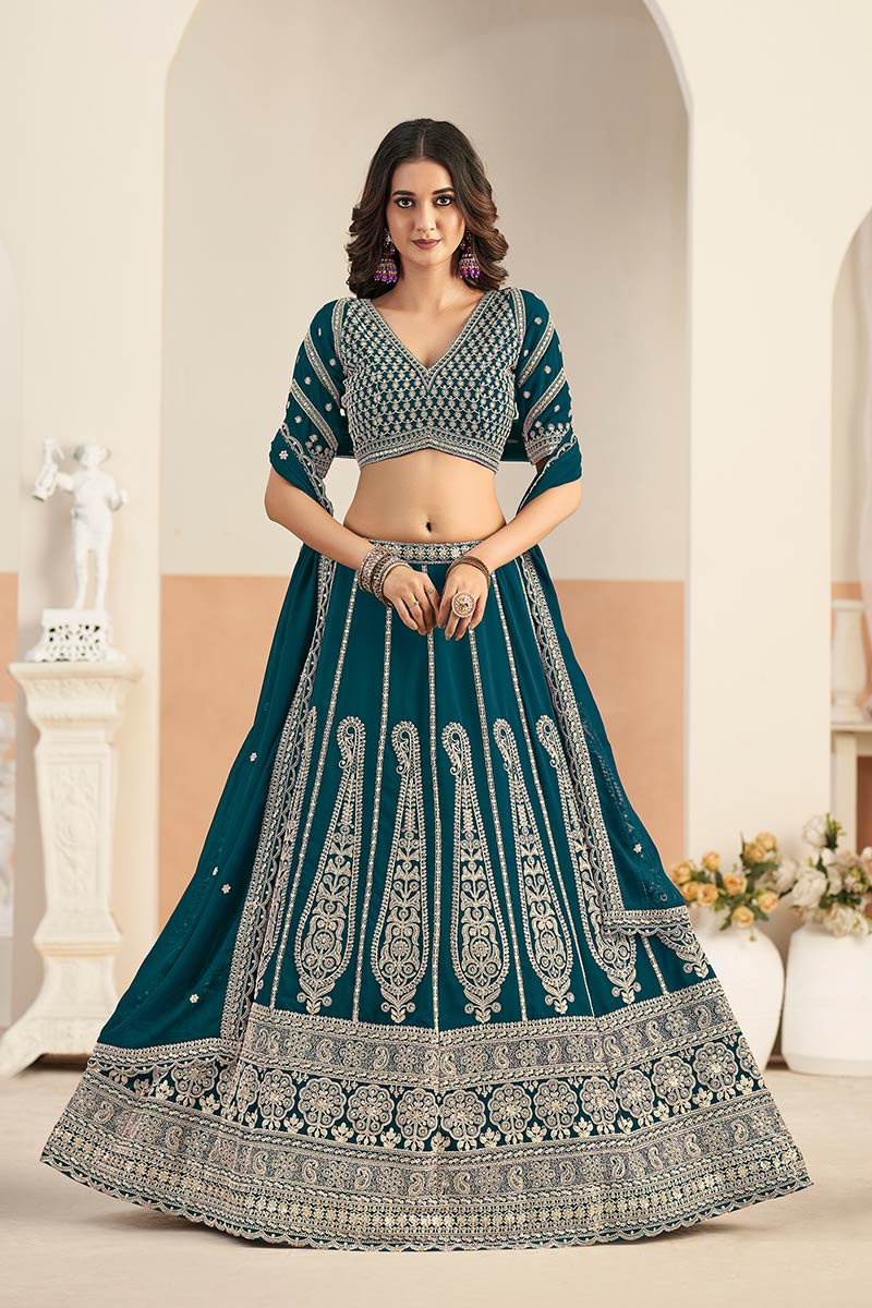 Premium Designer Lehenga UK | Heavy Embroidered Border RTI