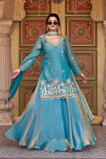 Rama Blue Festive Sharara Dress UK | Traditional Embroidered Occasion Wear RTI