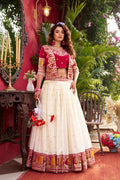 Purple & Ivory Festive Lehenga UK | Embroidered Heritage Border RTI